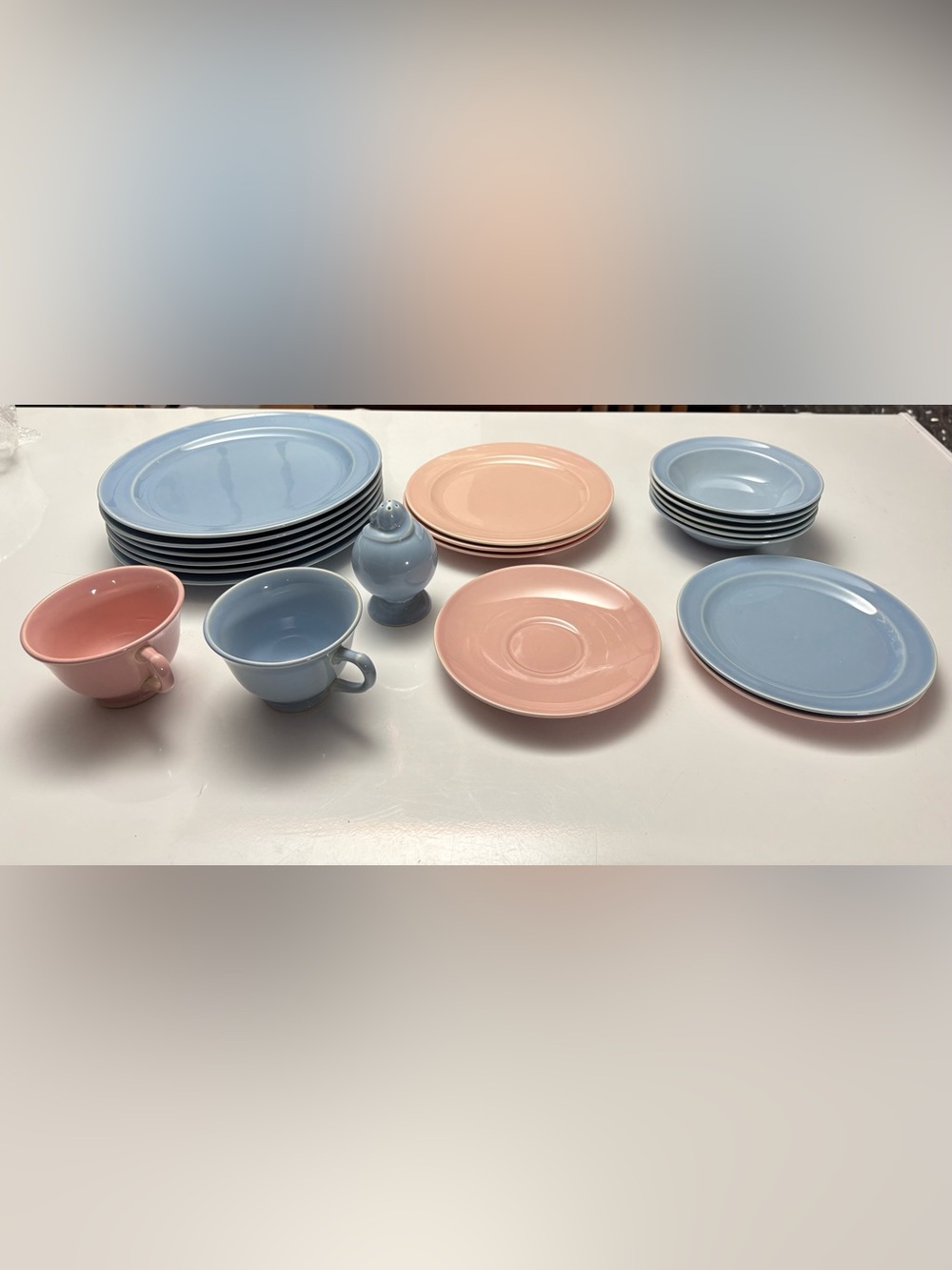 Vintage Lu Ray Pastels Ceramic Dish (19 pieces) Windsor Blue & Sharon Pink TS&T